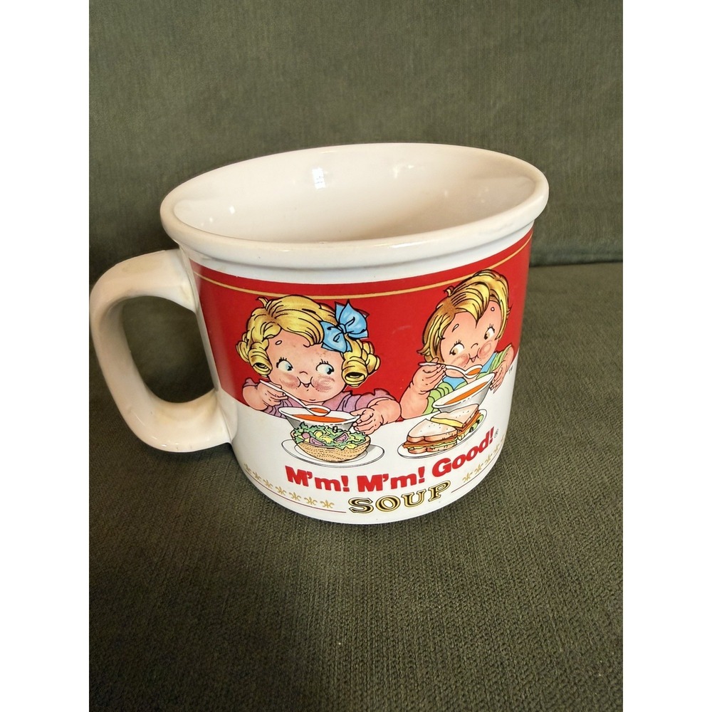 Campbell Soup Mug 1989 Kids Eating Ceramic M'm! M'm! Good! 14oz Vintage